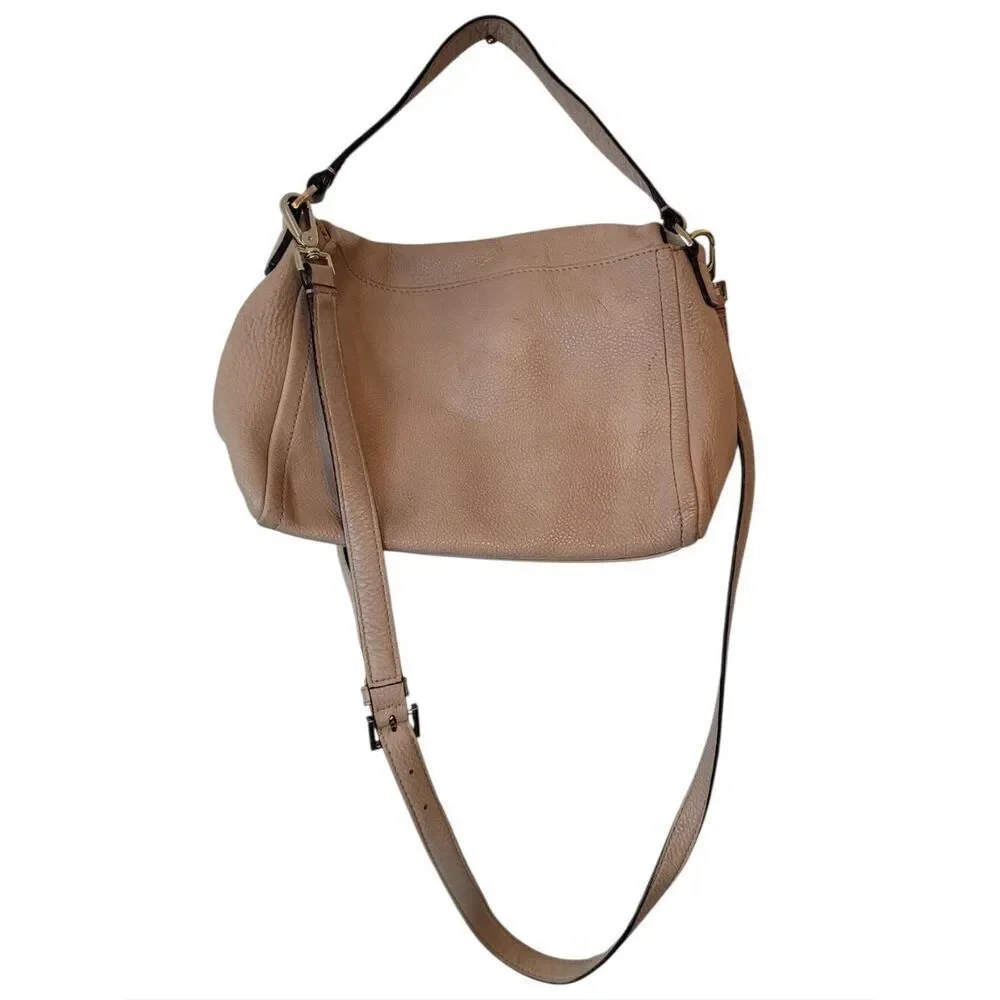 kate spade Leather Crossbody Bag in Nude Tan with Gold Hardware